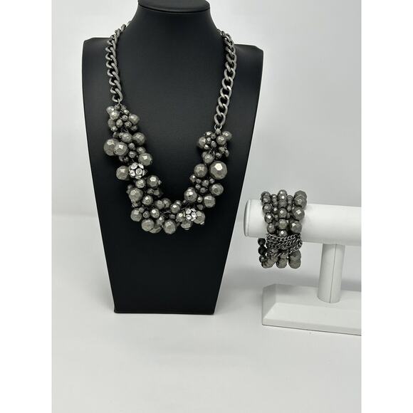 Simply Vera Vera Wang Jewelry - Simply Vera Wang Gunmetal Beaded Necklace and Bracelet
